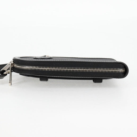 GUCCI GG Supreme Shoulder Bag PVC Black Silver Auth 118863M