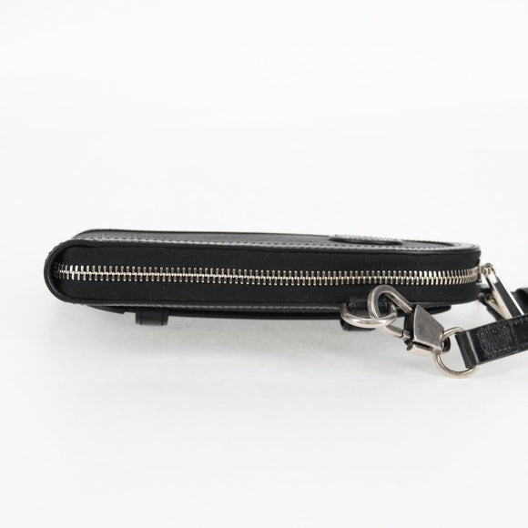 GUCCI GG Supreme Shoulder Bag PVC Black Silver Auth 118863M