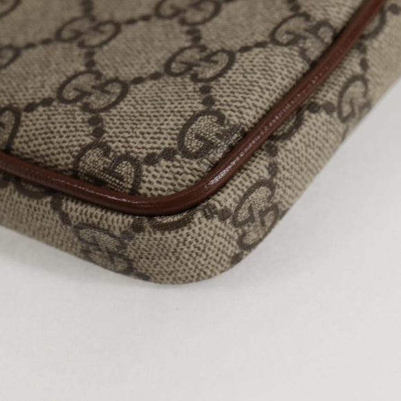 GUCCI GG Supreme Shoulder Bag PVC Beige Gold 700959 Auth 118864M