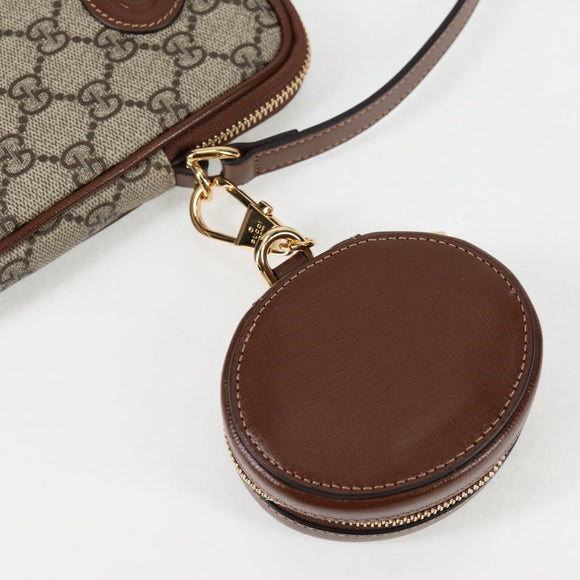 GUCCI GG Supreme Shoulder Bag PVC Beige Gold 700959 Auth 118864M