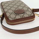 GUCCI GG Supreme Shoulder Bag PVC Beige Gold 700959 Auth 118864M-6