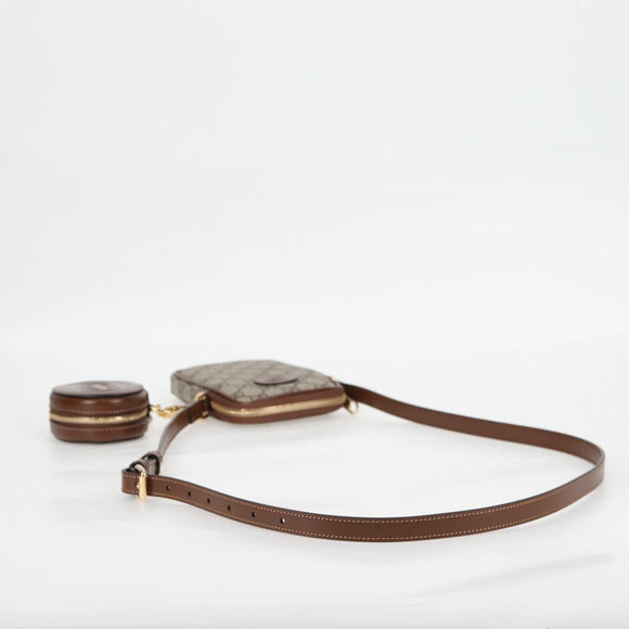 GUCCI GG Supreme Shoulder Bag PVC Beige Gold 700959 Auth 118864M