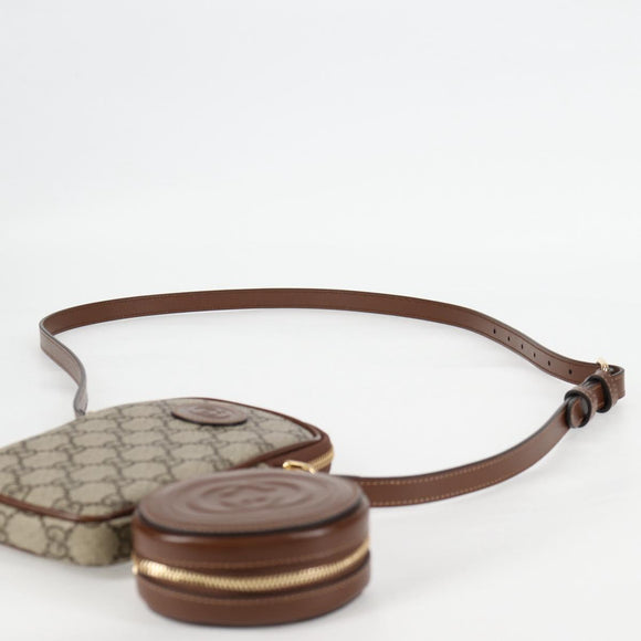 GUCCI GG Supreme Shoulder Bag PVC Beige Gold 700959 Auth 118864M