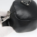 PRADA Pouch Leather Black Silver Auth 118865M-16