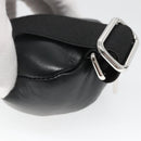 PRADA Pouch Leather Black Silver Auth 118865M-8