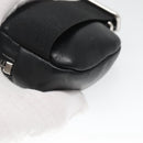 PRADA Pouch Leather Black Silver Auth 118865M-17