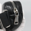 PRADA Pouch Leather Black Silver Auth 118865M-9