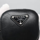 PRADA Pouch Leather Black Silver Auth 118865M-18