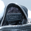 PRADA Pouch Leather Black Silver Auth 118865M-19