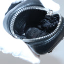 PRADA Pouch Leather Black Silver Auth 118865M-10