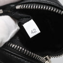 PRADA Pouch Leather Black Silver Auth 118865M-11