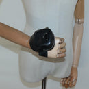 PRADA Pouch Leather Black Silver Auth 118865M-22