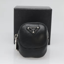 PRADA Pouch Leather Black Silver Auth 118865M-12