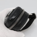 PRADA Pouch Leather Black Silver Auth 118865M-6