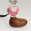 PRADA Key Holder metal Pink Auth 118867M-3