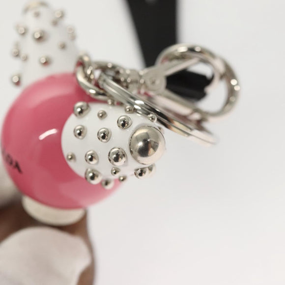 PRADA Key Holder metal Pink Auth 118867M