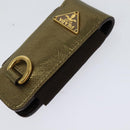 PRADA Pouch Safiano leather 2Set Gold Silver Auth 118868-15