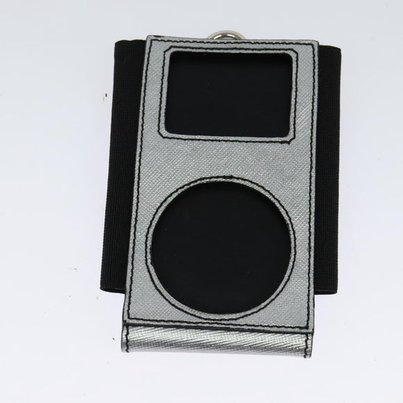 PRADA Pouch Safiano leather 2Set Gold Silver Auth 118868