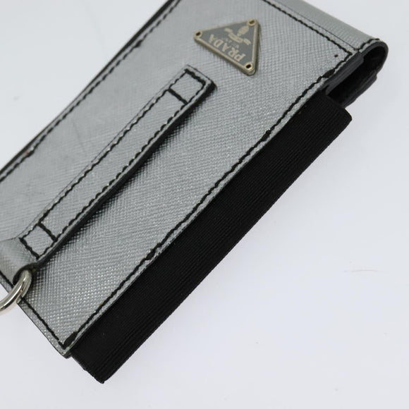 PRADA Pouch Safiano leather 2Set Gold Silver Auth 118868