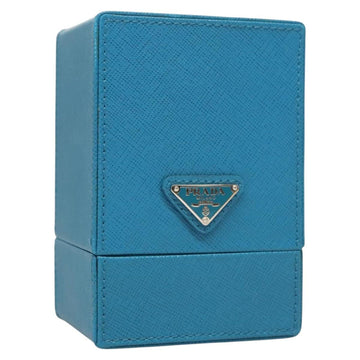 PRADA Cosmetic Pouch Leather Blue Auth 118869M