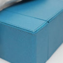 PRADA Cosmetic Pouch Leather Blue Auth 118869M-16