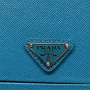 PRADA Cosmetic Pouch Leather Blue Auth 118869M-8