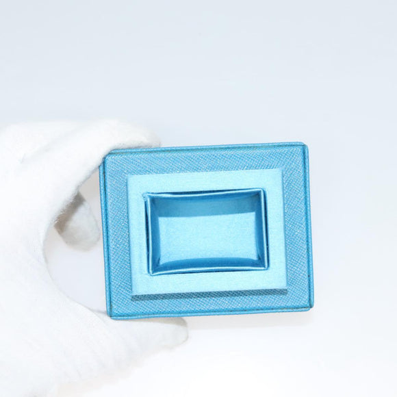 PRADA Cosmetic Pouch Leather Blue Auth 118869M