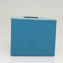 PRADA Cosmetic Pouch Leather Blue Auth 118869M-5