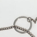 PRADA Necklace Strap Pouch Triangle Panel Silver Tone Auth 118871M-13