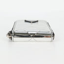 PRADA Necklace Strap Pouch Triangle Panel Silver Tone Auth 118871M-5