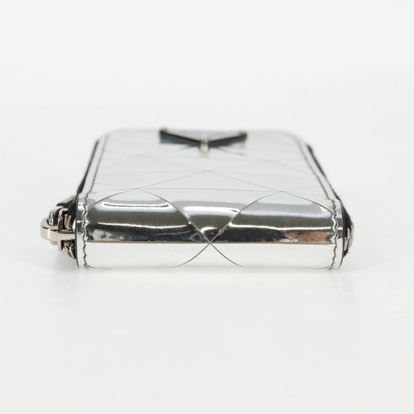PRADA Necklace Strap Pouch Triangle Panel Silver Tone Auth 118871M