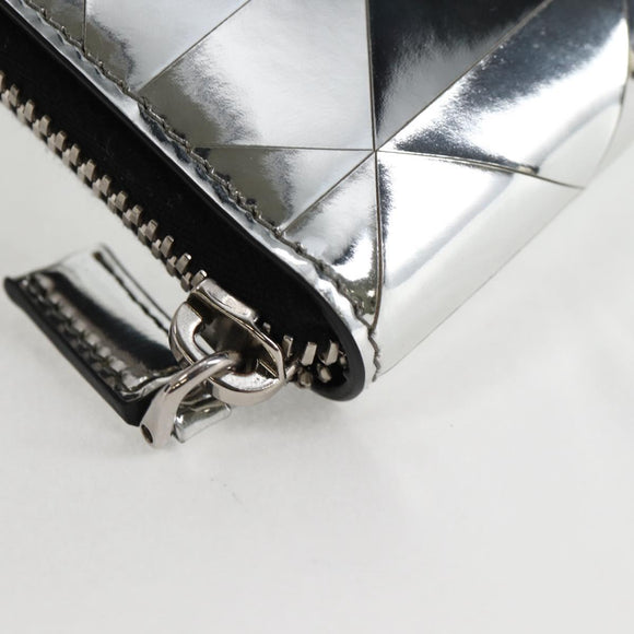 PRADA Necklace Strap Pouch Triangle Panel Silver Tone Auth 118871M