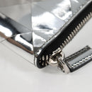 PRADA Necklace Strap Pouch Triangle Panel Silver Tone Auth 118871M-19