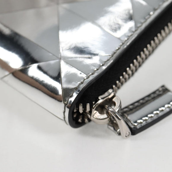 PRADA Necklace Strap Pouch Triangle Panel Silver Tone Auth 118871M