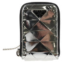 PRADA Necklace Strap Pouch Triangle Panel Silver Tone Auth 118871M-2