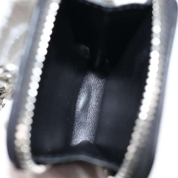 PRADA Necklace Strap Pouch Triangle Panel Silver Tone Auth 118871M