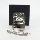 PRADA Necklace Strap Pouch Triangle Panel Silver Tone Auth 118871M-27