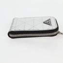 PRADA Necklace Strap Pouch Triangle Panel Silver Tone Auth 118871M-4