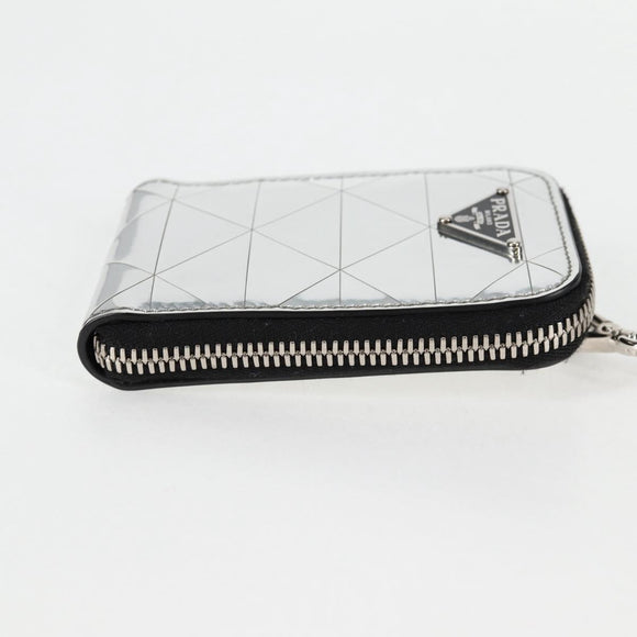 PRADA Necklace Strap Pouch Triangle Panel Silver Tone Auth 118871M
