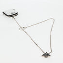 PRADA Necklace Strap Pouch Triangle Panel Silver Tone Auth 118871M-7