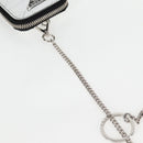 PRADA Necklace Strap Pouch Triangle Panel Silver Tone Auth 118871M-8