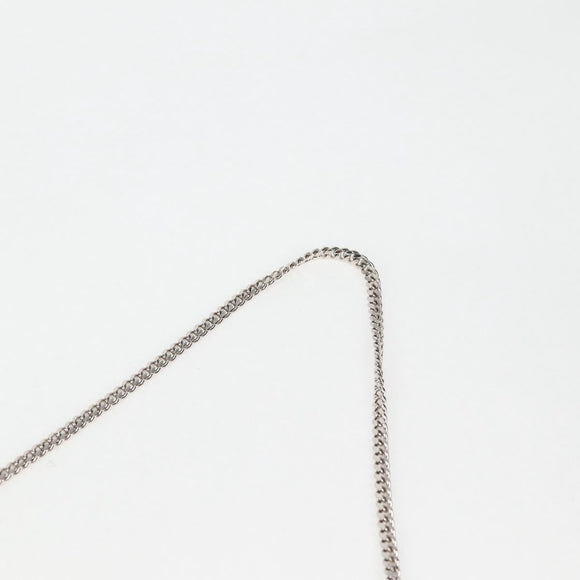 PRADA Necklace Strap Pouch Triangle Panel Silver Tone Auth 118871M