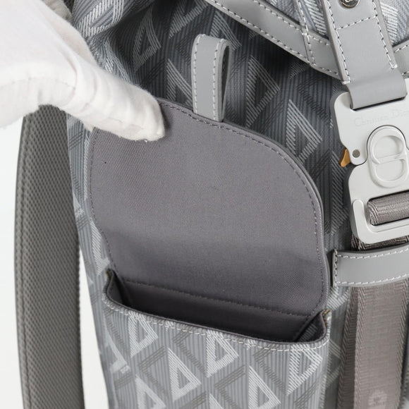 Christian Dior CD Diamond Backpack PVC Gray Auth 118893M