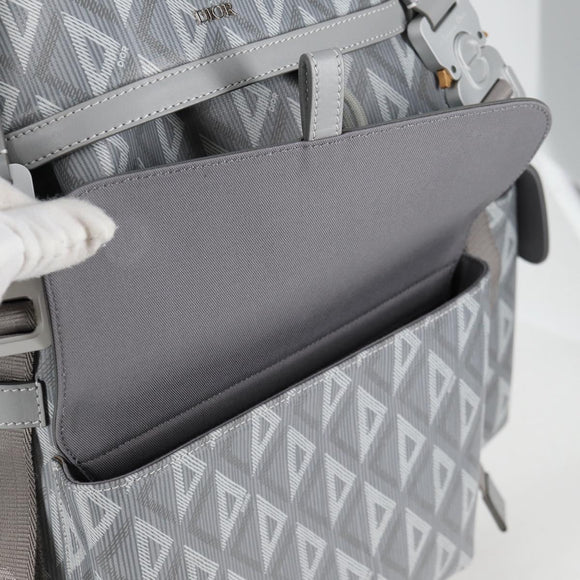 Christian Dior CD Diamond Backpack PVC Gray Auth 118893M