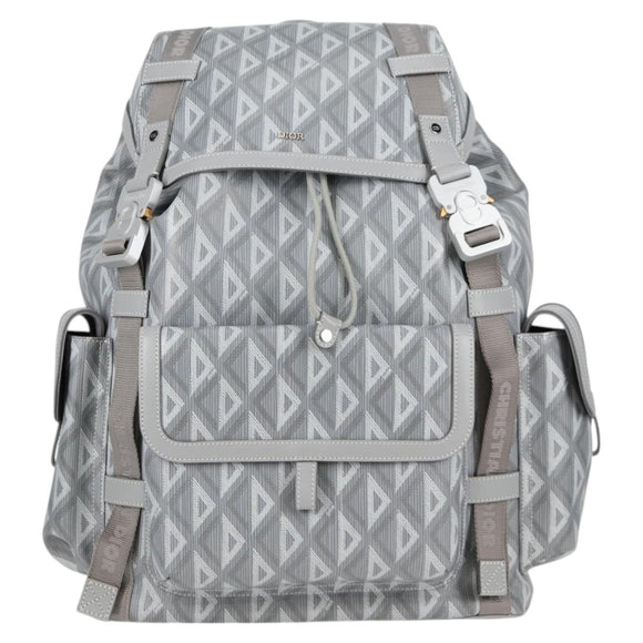 Christian Dior CD Diamond Backpack PVC Gray Auth 118893M