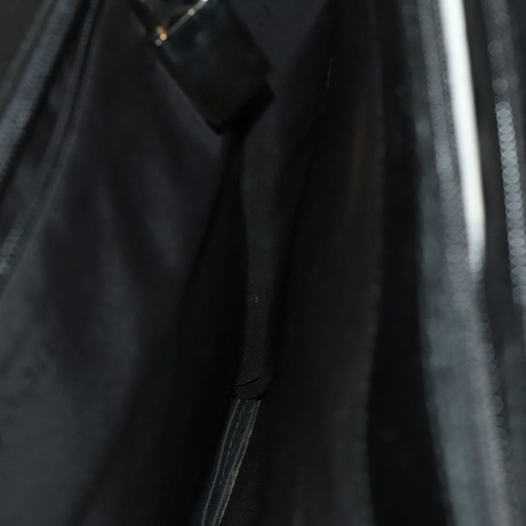 GUCCI Business Bag Leather 2way Black Silver Auth 118896