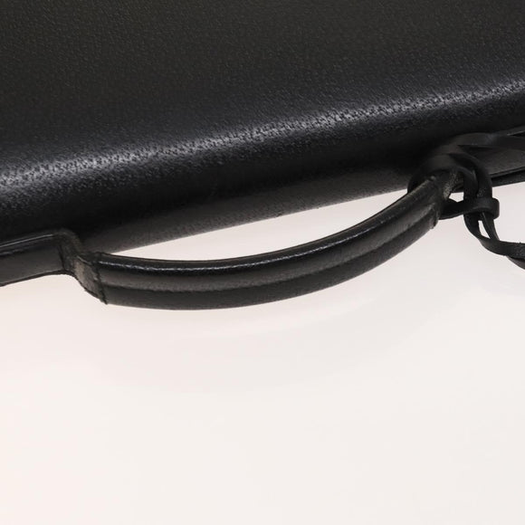 GUCCI Business Bag Leather 2way Black Silver Auth 118896