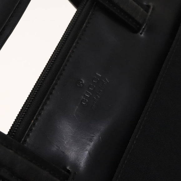 GUCCI Hand Bag Nylon Black Silver 015 3707 Auth 118899