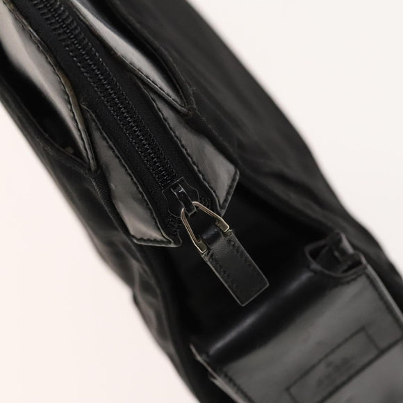 GUCCI Hand Bag Nylon Black Silver 015 3707 Auth 118899