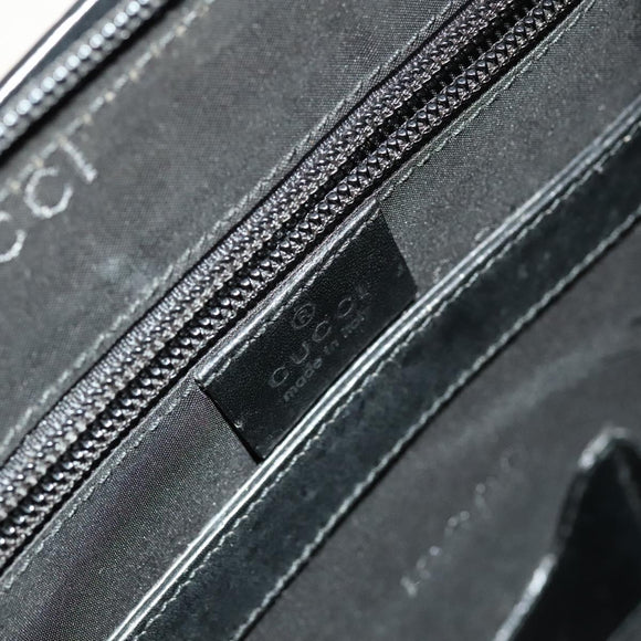 GUCCI Hand Bag Nylon Black Silver 015 3707 Auth 118899
